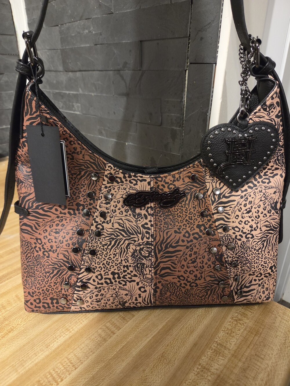 Ed Hardy NWT Animal Print Shoulder Bag HTF